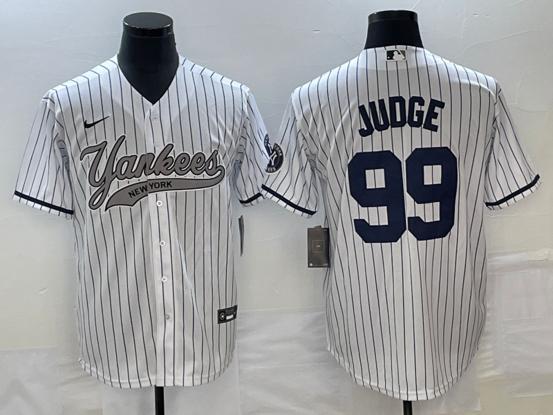 Men's New York Yankees Aaron Judge #99 White Jersey Joint Edition